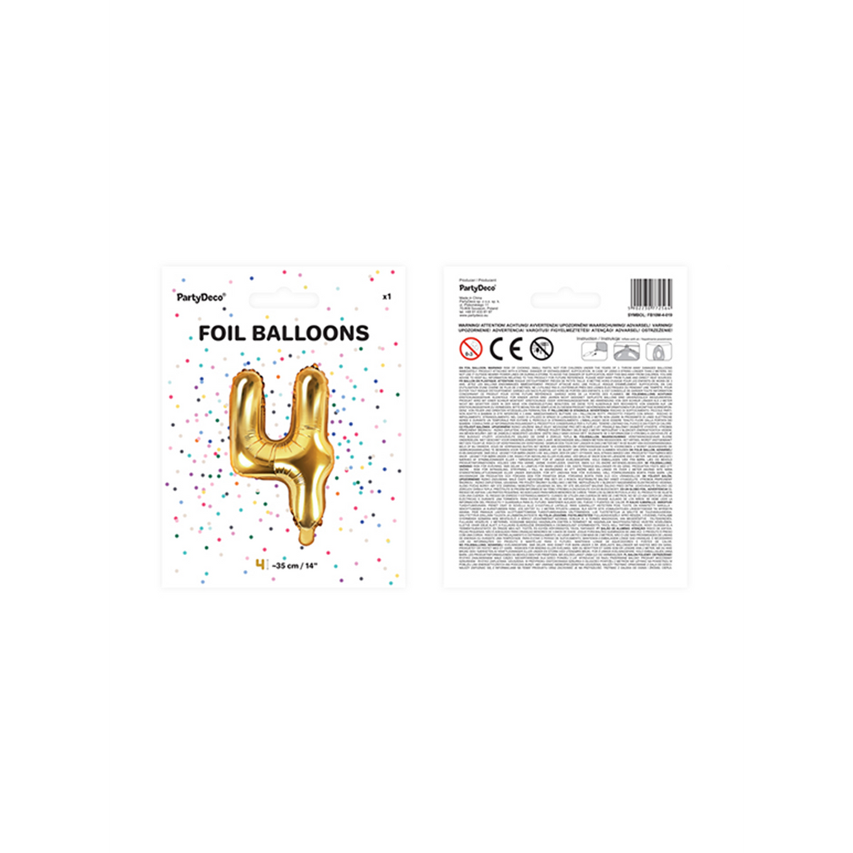 1 Ballon XS - Chiffre 4 - Or