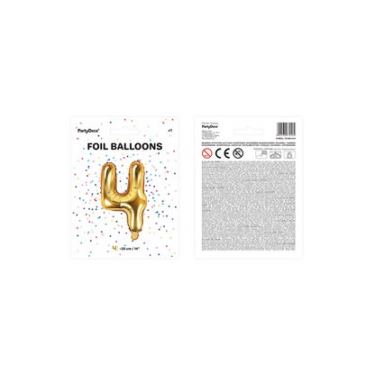 1 Ballon XS - Chiffre 4 - Or