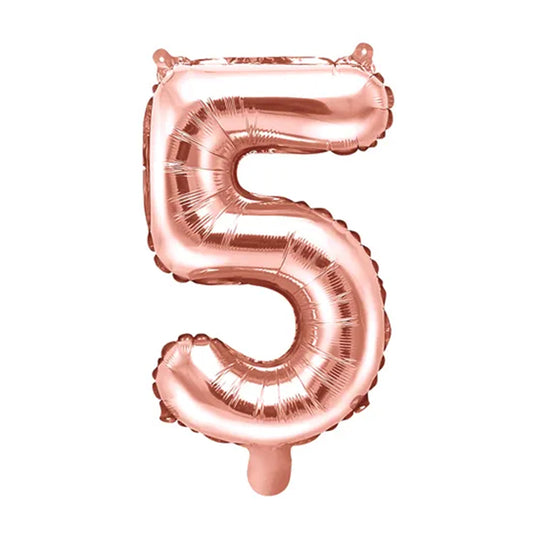 1 Ballon XS - Getal 5 - Roségoud