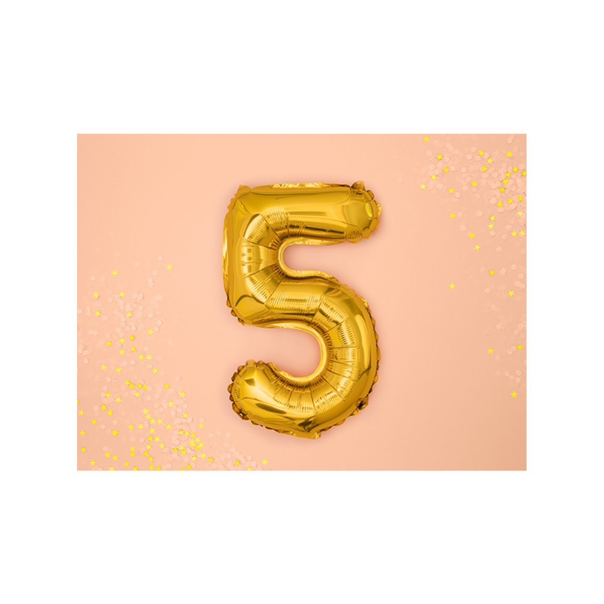 1 Ballon XS - Chiffre 5 - Or