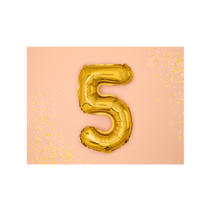 1 Ballon XS - Chiffre 5 - Or