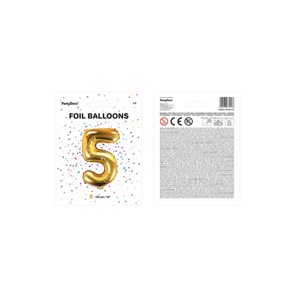 1 Ballon XS - Chiffre 5 - Or