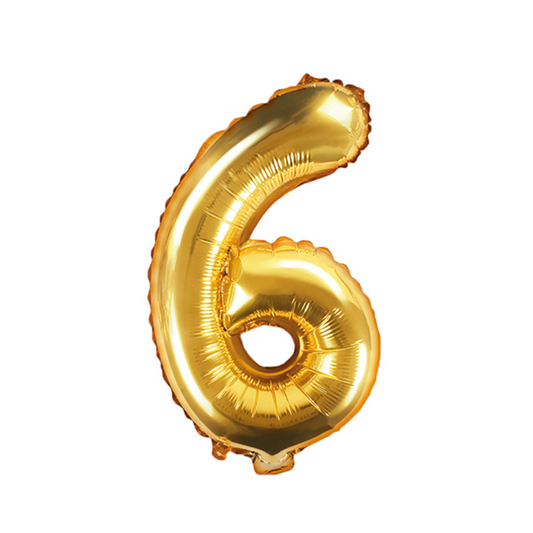 1 Ballon XS - Cijfer 6 - Goud