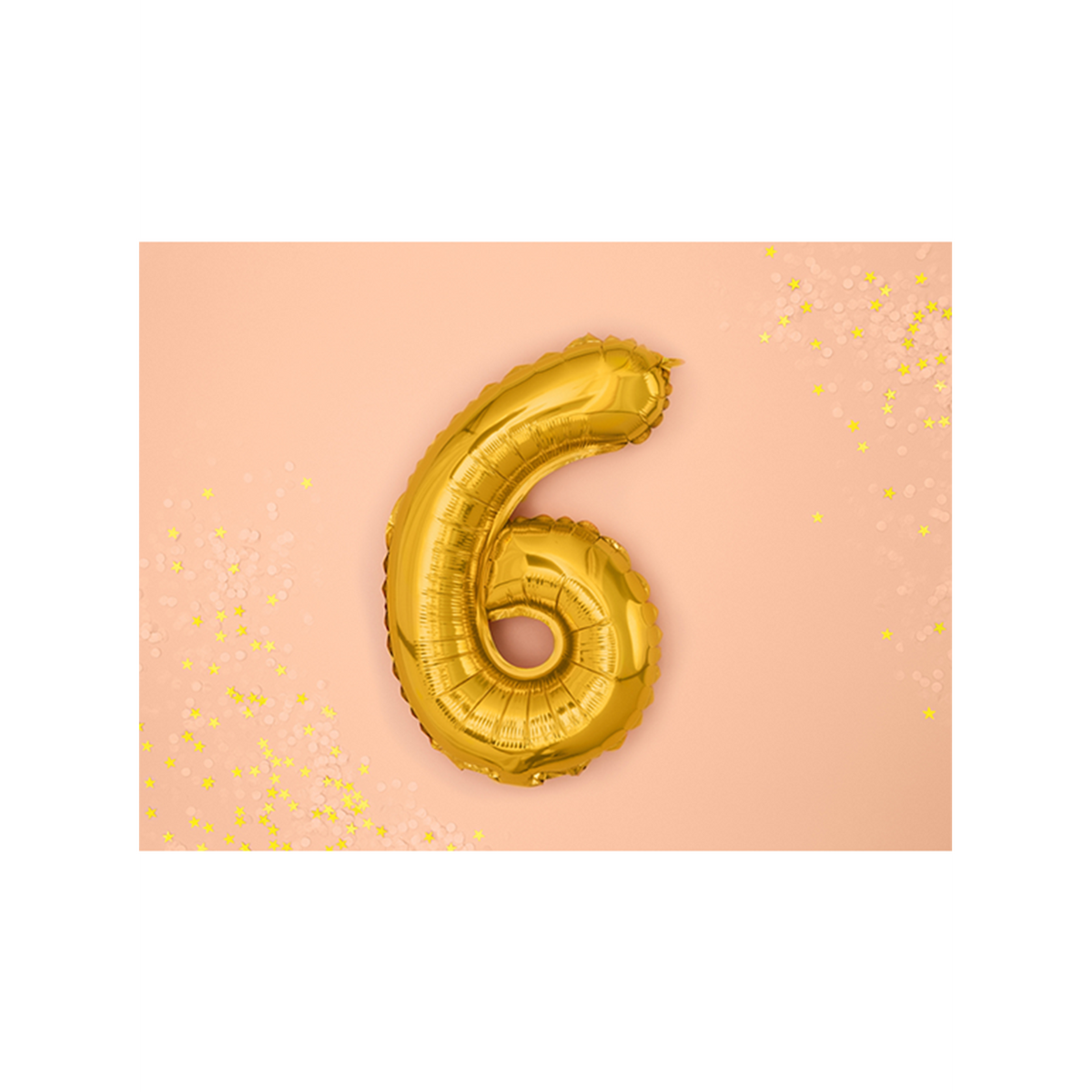 1 Ballon XS - Chiffre 6 - Or