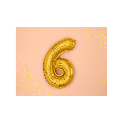 1 Ballon XS - Chiffre 6 - Or