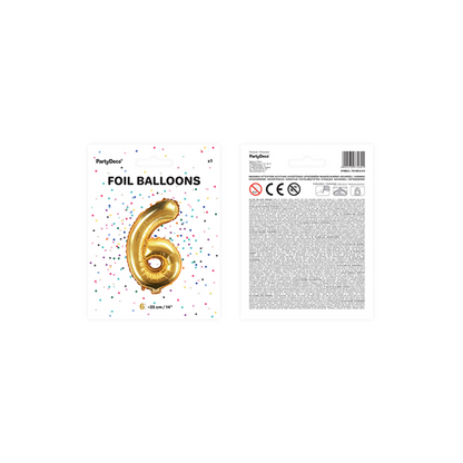 1 Ballon XS - Chiffre 6 - Or