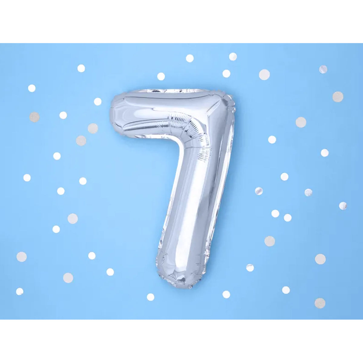 1 Ballon XS - Getal 7 - Zilver