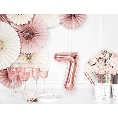 1 Ballon XS - Chiffre 7 - Or Rose