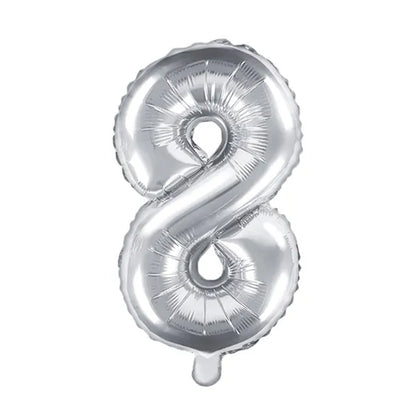 1 Ballon XS - Chiffre 8 - Argent