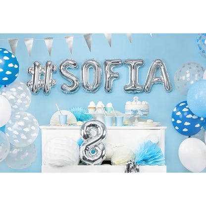 1 Ballon XS - Chiffre 8 - Argent