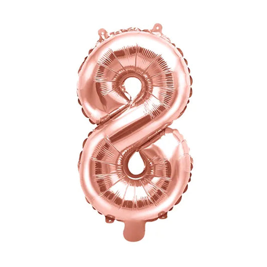 1 Ballon XS - Getal 8 - RoséGoud