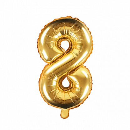 1 Ballon XS - Getal 8 - Goud