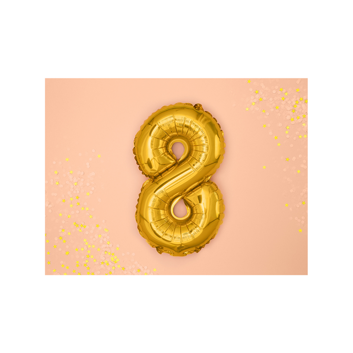 1 Ballon XS - Getal 8 - Goud