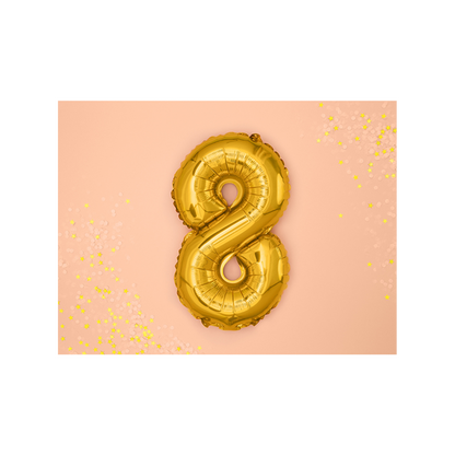 1 Ballon XS - Getal 8 - Goud