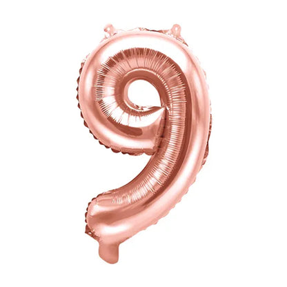 1 Ballon XS - Cijfer 9 - Roségoud