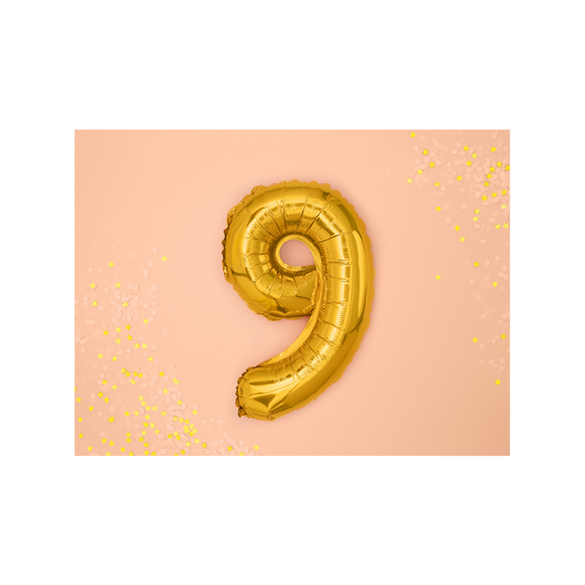 1 ballon XS - cijfer 9 - goud