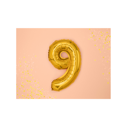 1 ballon XS - cijfer 9 - goud