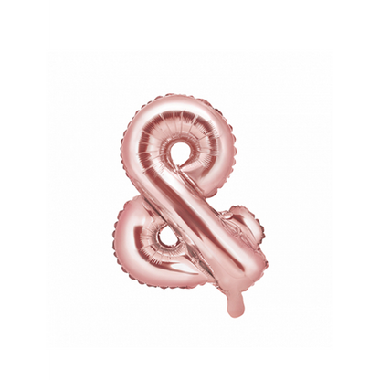1 ballon XS - chiffre & - or rose
