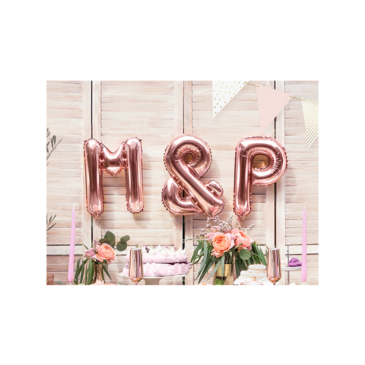 1 ballon XS - chiffre & - or rose