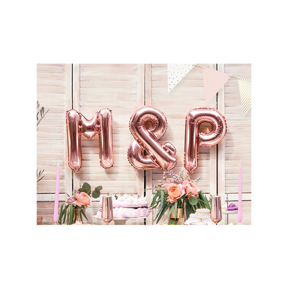 1 ballon XS - chiffre & - or rose