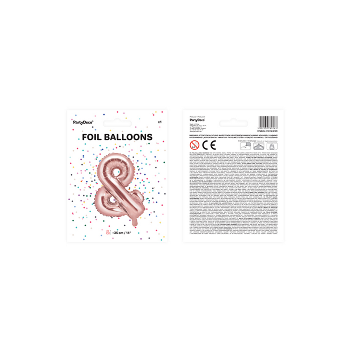 1 ballon XS - chiffre & - or rose