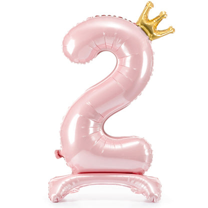 1 Ballon XXL met standaard - Cijfer 2 - Princess