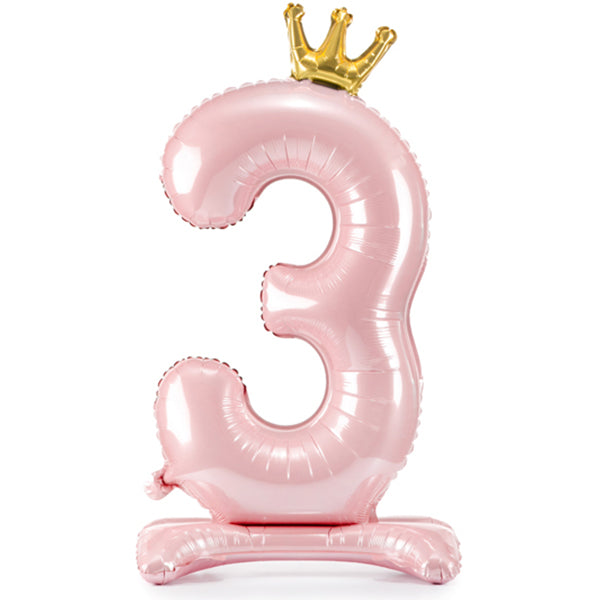 1 ballon géant sur pied - Chiffre 3 - Princesse