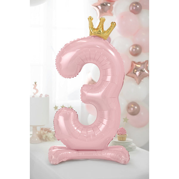 1 ballon géant sur pied - Chiffre 3 - Princesse