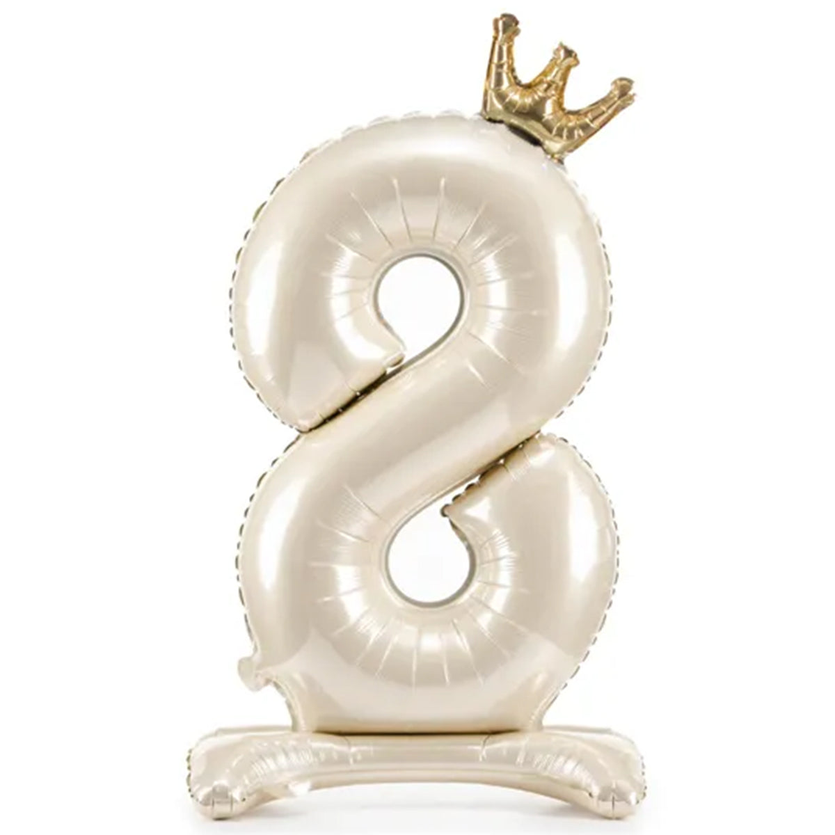 1 Ballon Géant avec Support - Chiffre 8 - Crème Légère