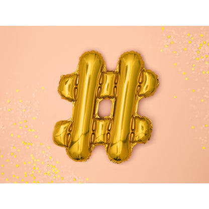 1 ballon XS - letter # - goud