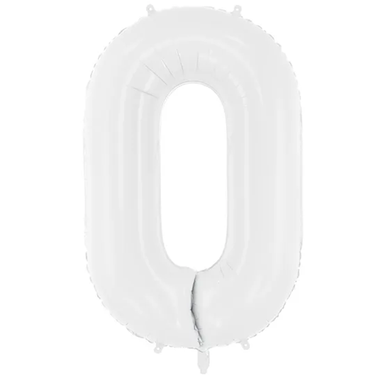 1 Ballon géant - Chiffre 0 - Blanc