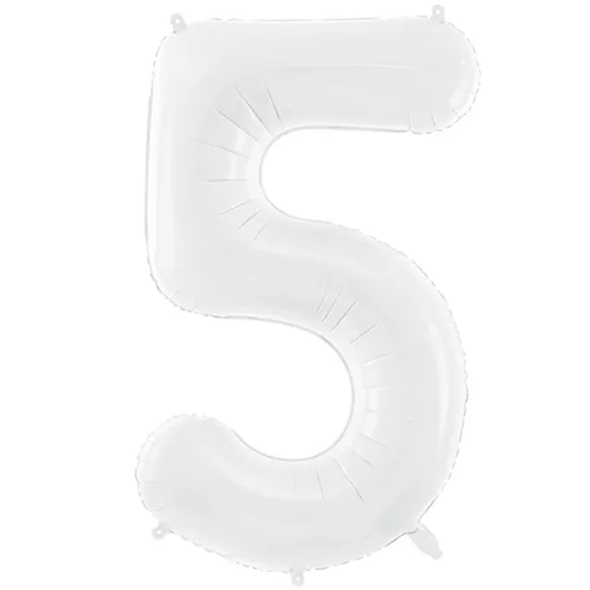 1 Ballon XXL - Chiffre 5 - Blanc