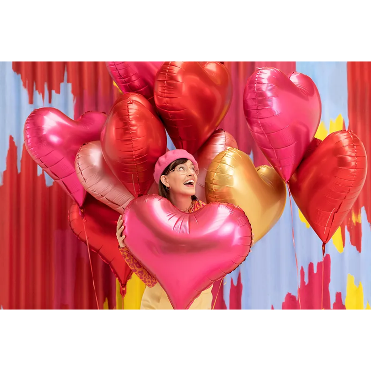 1 Ballon XXL - Cœur - Rose