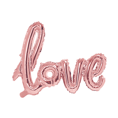1 ballon - inscription - Love - Or rose
