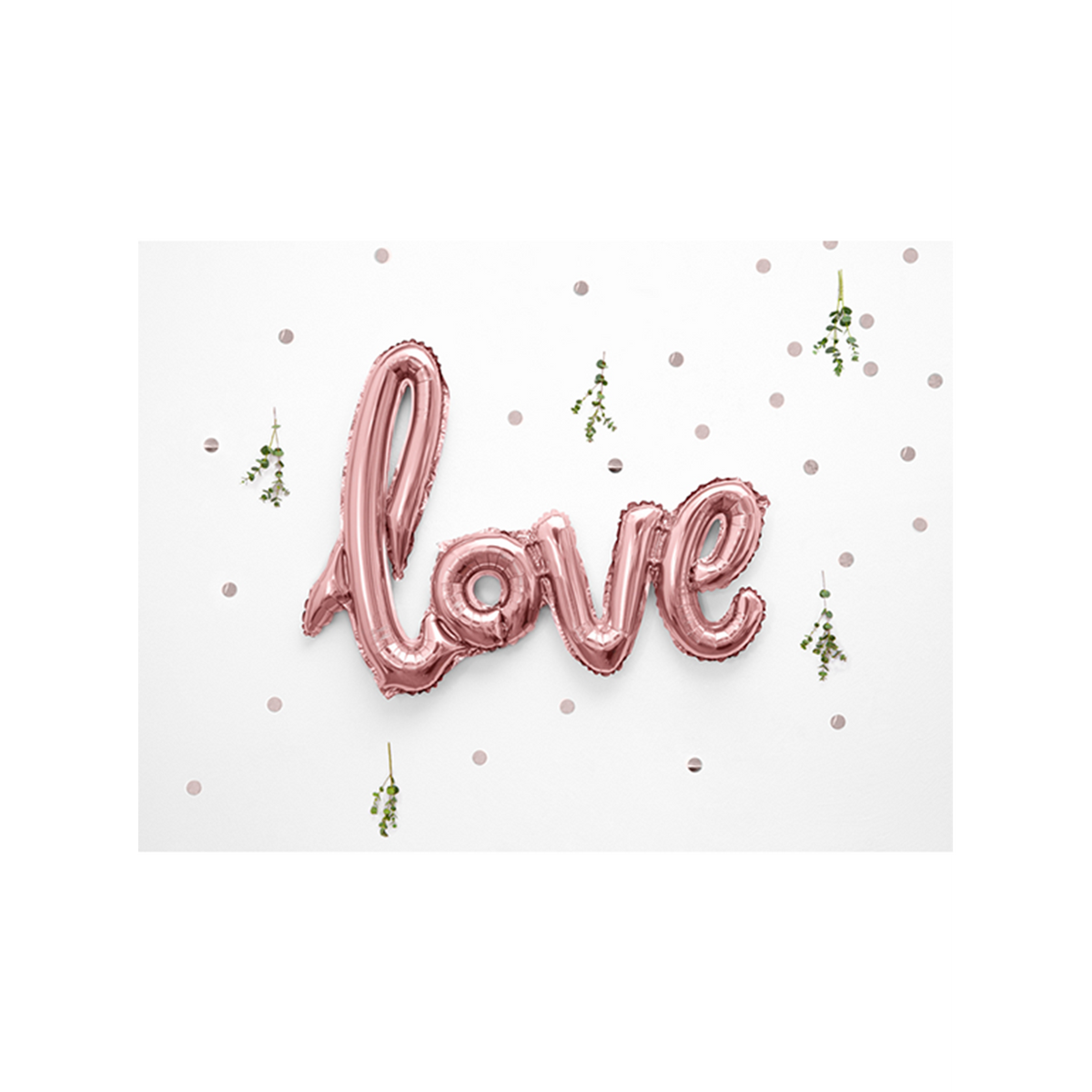1 ballon - inscription - Love - Or rose