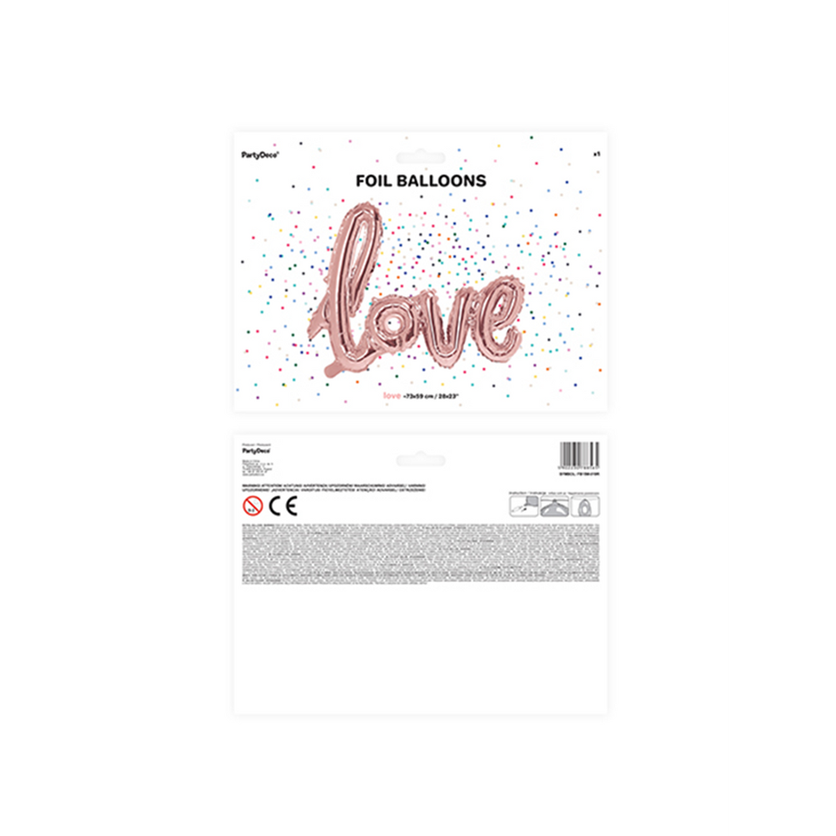 1 ballon - inscription - Love - Or rose