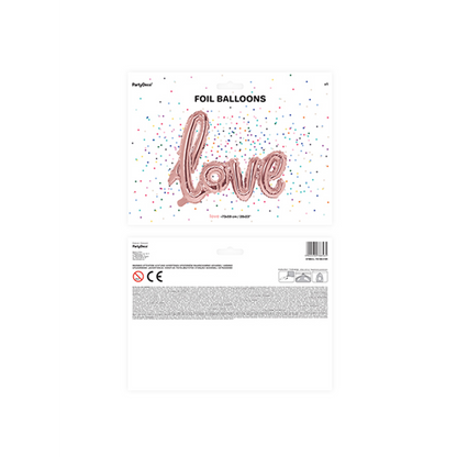 1 ballon - inscription - Love - Or rose