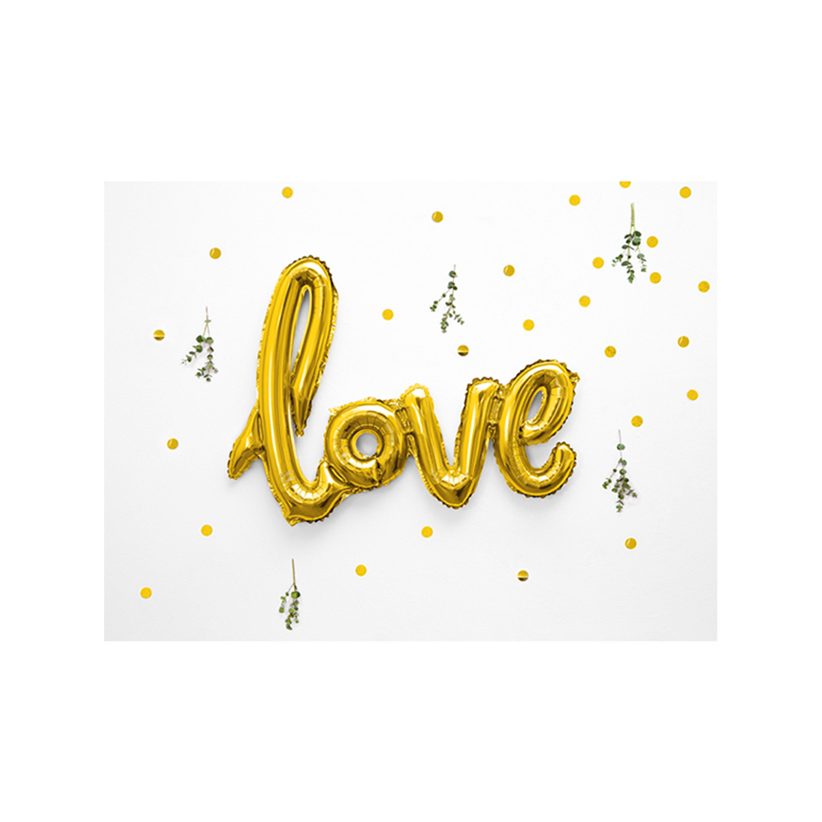 1 ballon - opschrift - Love - goud