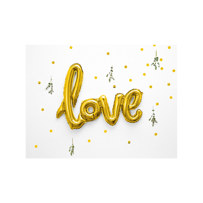 1 ballon - opschrift - Love - goud