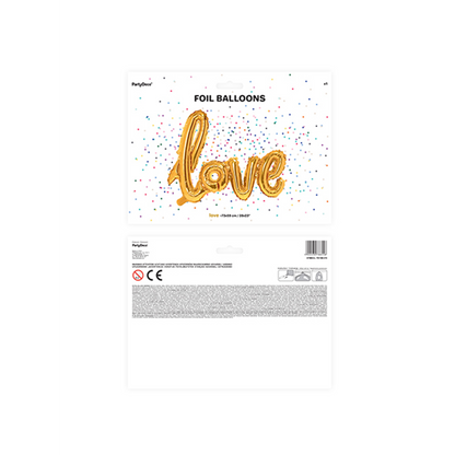 1 ballon - opschrift - Love - goud