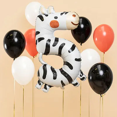 1 ballon géant - Chiffre 5 - Zèbre
