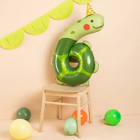 1 Ballon géant - Chiffre 6 - Tortue