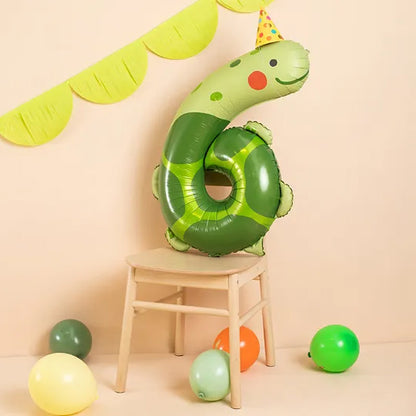 1 Ballon géant - Chiffre 6 - Tortue