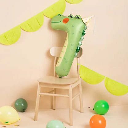 1 Ballon XXL - Cijfer 7 - Krokodil