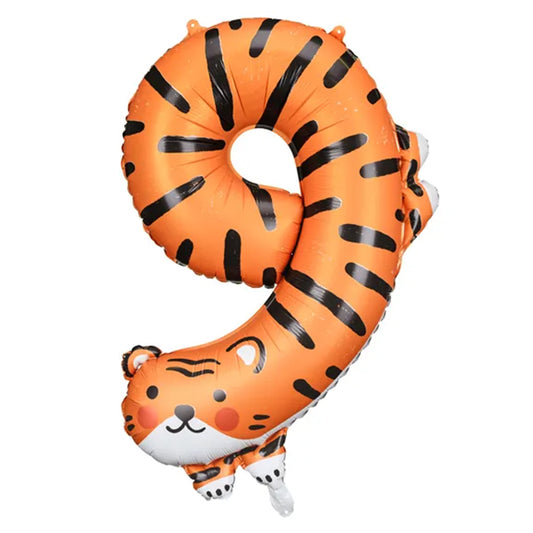 1 Ballon XXL - Chiffre 9 - Tigre