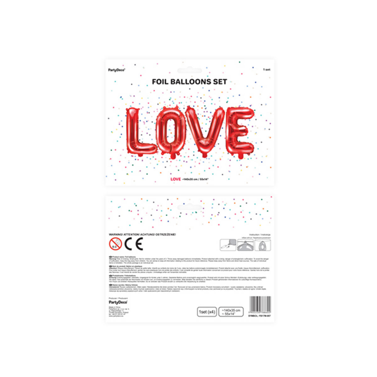 1 ballon - inscription - LOVE - rouge