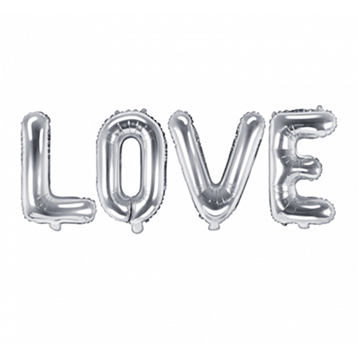1 Ballon - Tekstopdruk - LOVE - Zilver