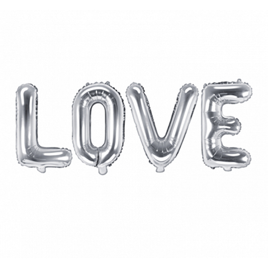 1 ballon - Inscription - LOVE - Argent