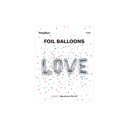 1 Ballon - Tekstopdruk - LOVE - Zilver