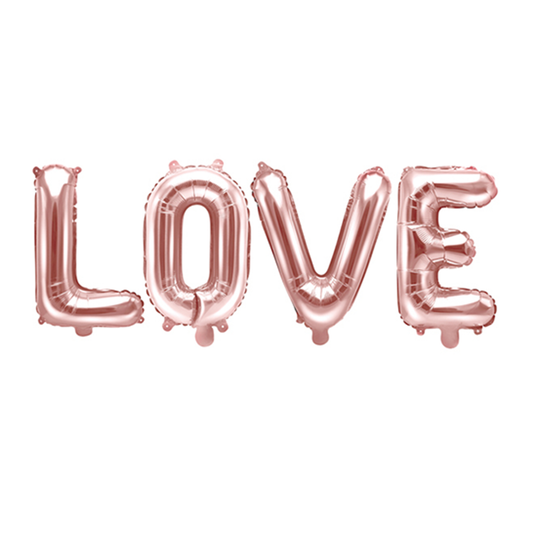 1 Ballon - Inscription - LOVE - Or rose